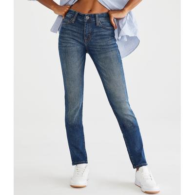 Aeropostale Womens' Mid-Rise Skinny Jean - Blue - Size 00 R - Cotton