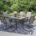 Lark Manor™ Alyah Rectangular 6 - Person 61.4" Long Outdoor Dining Set Plastic/Metal in Black | 61.4 W x 37.8 D in | Wayfair