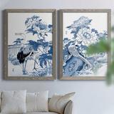Red Barrel Studio® Blue & Asian Garden I - 2 Piece Picture Frame Painting Set Canvas in White | 47 H x 31.5 W in | Wayfair