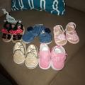 Disney Shoes | Bundle Of Baby Girl's Shoes Size 0-3 And 3-6 Month | Color: Black/Pink | Size: 1bb