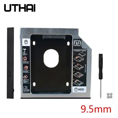 DM DW95S HDD Caddy 9.5mm Aluminium Optibay SATA 3.0 Disque dur Boîtier DVD Adaptateur 2.5 SSD 2 TO