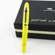 Jinhao-Stylo à bille à clip jaune et argent avec sac en velours stylos rollerball de luxe