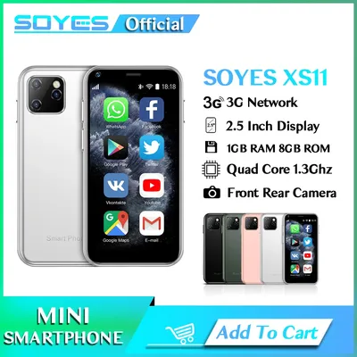 SOYES-Mini Smartphone Android 7S XS11 Façades de 2.5 Pouces Core Touriste EpiWith WiFi Unlock
