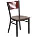 Decorative Slat Back Metal Restaurant Chair - 17"W x 21"D x 32"H - 17"W x 21"D x 32"H