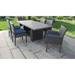 Barbados Rectangular Outdoor Patio Dining Table with 4 Armless Chairs and 2 Chairs w/ Arms