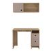 TUHOME Khali Office Set with 2 Shelves, 2 Drawers, Wall Cabinet, Single Door Cabinet, and Metal Hardware