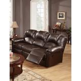 Opulent Hardwood, Metal & Bonded Leather Recliner Sofa, Espresso