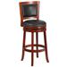 30'' High Wood Barstool with Open Panel Back and LeatherSoft Swivel Seat - 21.25"W x 19.25"D x 44"H - 21.25"W x 19.25"D x 44"H