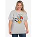 Plus Size Women's Mickey Mouse & Friends T-Shirt by Disney in Gray (Size 4X (26-28))