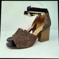 Madewell Shoes | - Madewell Ankle Strap Pony Hair Peep Toe | Color: Black/Tan | Size: 7