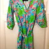 Lilly Pulitzer Dresses | Lilly Pulitzer Lot: 1 Silk Dress + 1 Shirt | Color: Green/Pink | Size: 2