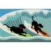 "Liora Manne Frontporch Surfing Dogs Indoor/Outdoor Rug Ocean 24""x36"" - Trans Ocean FTP23147304"