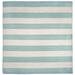 Liora Manne Sorrento Rugby Stripe Indoor/Outdoor Rug Water 8' Sq - Trans Ocean SRNS8630293