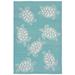 "Liora Manne Capri Turtle Indoor/Outdoor Rug Aqua 42""x66"" - Trans Ocean CAP46163404"