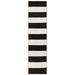 "Liora Manne Sorrento Rugby Stripe Indoor/Outdoor Rug Black 24""x8' - Trans Ocean SRNR8630248"