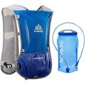 Win.Deeper 5L Lightweight Running Backpack Outdoor Sports Trail Racing Marathon Hiking Fitness Bag Hydration Vest Pack for Men Women with 1.5L Bag or 500ml Kettle (Blue with 1.5L water bladder)