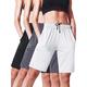 Women's Plus Athletic Shorts Casual Walking Shorts Activewear,3054, 3 Pairs,Black,Grey,White,Small