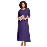 Plus Size Women's Lace Popover Dress by Roaman's in Midnight Violet (Size 22 W) Formal Evening