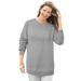 Plus Size Women's Fleece Sweatshirt by Woman Within in Medium Heather Grey (Size 1X)