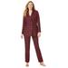 Plus Size Women's Double-Breasted Pantsuit by Jessica London in Rich Burgundy Classic Grid (Size 20 W) Set