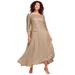 Plus Size Women's Lace Popover Dress by Roaman's in Sparkling Champagne (Size 18 W) Formal Evening