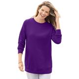 Plus Size Women's Fleece Sweatshirt by Woman Within in Radiant Purple (Size M)