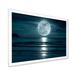 East Urban Home Super Moon over the Sea I - Photograph on Canvas Canvas, Wood in Blue/White | 12 H x 20 W x 1 D in | Wayfair