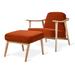 Accent Chair - Gus* Modern Baltic Chair & Ottoman Polyester in Brown | 31 H x 30 W x 51 D in | Wayfair KSCOBALT-VELRSS-AN