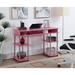 Zipcode Design™ Edwin No Tools Writing Desk w/ Shelves Wood/Metal in Pink/Gray | 30 H x 47.25 W x 15.75 D in | Wayfair ZIPC8007 45680628