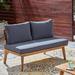 George Oliver Eller 48.75" Wide Loveseat w/ Cushions Wood/Natural Hardwoods in Brown | 26.75 H x 48.75 W x 26.75 D in | Outdoor Furniture | Wayfair