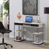 Zipcode Design™ Edwin No Tools Writing Desk w/ Shelves Wood/Metal in Gray/White | 30 H x 47.25 W x 15.75 D in | Wayfair