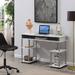 Zipcode Design™ Edwin No Tools Writing Desk w/ Shelves Wood/Metal in Gray/White | 30 H x 47.25 W x 15.75 D in | Wayfair