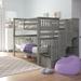 Harriet Bee Tena Full over Full 4 Drawer Solid Wood Standard Bunk Beds w/ Stairway Wood in Gray, Size 69.5 H x 59.0 W x 103.25 D in | Wayfair