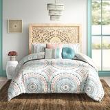 Dakota Fields Zeppelin Pink/Gray/Ivory Microfiber Comforter Set Polyester/Polyfill/Microfiber in Blue/Brown/Gray | Wayfair