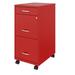 Inbox Zero Margey 3-Drawer Mobile Vertical Filing Cabinet Metal/Steel in Red | 29.55 H x 14.25 W x 18 D in | Wayfair