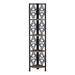 Latitude Run® 62" Bookcase w/ 4 Solid Taupe Shelves & Black Metal Corner Etagere in Black/Brown | 61.5 H x 15.5 W x 11 D in | Wayfair