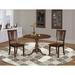 Alcott Hill® Dilys Rubberwood Solid Wood Dining Set Wood/Upholstered in Brown | 30 H in | Wayfair 61BF02FFD6384C80B3732985E020A270