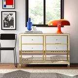 Willa Arlo™ Interiors Fairgrove 6 Drawer 48" W Double Dresser Wood in Yellow | 32 H x 48 W x 18 D in | Wayfair 174B9F0FCDE04FCBB972A7BD4C1CBBB5