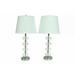 Ivy Bronx Malick 26" Bedside Table Lamp Set Silk/Glass/Metal in Gray | 26 H x 13 W x 13 D in | Wayfair 69088EBF98134DF2BA8E0C19AC848784