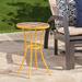 Bungalow Rose Chantel Outdoor Side Table Stone/Concrete/Metal/Mosaic in Gray/Yellow | 21.5 H x 14 W x 14 D in | Wayfair BNRS8135 41061690