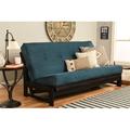 The Twillery Co.® Stratford Full Size 76" Wide Futon Frame & Mattress Wood/Solid Wood in Gray/Blue | 37 H x 76 W x 31 D in | Wayfair