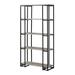 Latitude Run® Minya 12.5" X 32" X 62" Cappuccino Silver Mdf Metal Bookcase in Brown | 62 H x 12.5 W x 32 D in | Wayfair