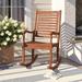 Red Barrel Studio® Outdoor Raiah Rocking Solid Wood Chair in Brown | 44.25 H x 34.3 W x 23.25 D in | Wayfair 3C0F0012C7D942EBA920345434E7B17F