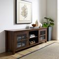 Charlton Home® Dake TV Stand for TVs up to 78" Wood/Glass in Brown | 24 H in | Wayfair 743B4D81B9BB4C5DB15BBB9314072793