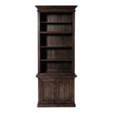 Gracie Oaks Jakeith 86.6" H x 35.43" W Solid Wood Standard Bookcase Wood in Brown | 86.6 H x 35.43 W x 15.75 D in | Wayfair