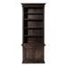 Gracie Oaks Jakeith 86.6" H x 35.43" W Solid Wood Standard Bookcase Wood in White/Brown | 86.6 H x 35.43 W x 15.75 D in | Wayfair