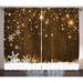 The Holiday Aisle® Christmas Decorations Rustic Wooden Backdrop w/ Snowflakes & Lights Warm Celebration Graphic Print | 84 H in | Wayfair