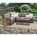 Red Barrel Studio® 5 Piece Rattan Sectional Seating Group w/ Cushions Synthetic Wicker/All - Weather Wicker/Wicker/Rattan in Gray | Outdoor Furniture | Wayfair