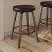 Corrigan Studio® Nayini Swivel Counter & Bar Stool Wood/Upholstered in Brown | Counter Stool (26.13" Seat Height) | Wayfair