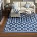 Blue/White 63 x 0.09 in Indoor/Outdoor Area Rug - Three Posts™ Findlay Geometric Flatweave Indoor/Outdoor Navy Area Rug, | 63 W x 0.09 D in | Wayfair